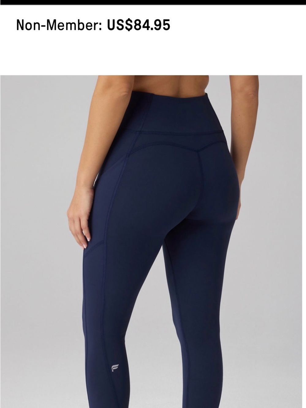Fabletics PureLux Navy High-Waist Leggings with Side Pockets
